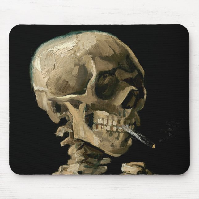 Vincent van Gogh - Skull with Burning Cigarette Mouse Mat (Front)