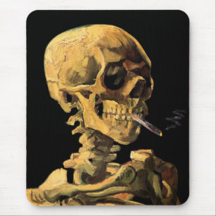 Vincent Van Gogh - Skull With Burning Cigarette Mouse Mat