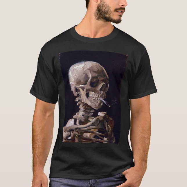Vincent Van Gogh - Skull with Burning Cigarette (n T-Shirt (Front)