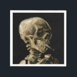 Vincent van Gogh - Skull with Burning Cigarette Napkin<br><div class="desc">Head of a Skeleton with a Burning Cigarette / Skull with Burning Cigarette / Crane de squelette fumant une cigarette - Vincent van Gogh,  1885</div>