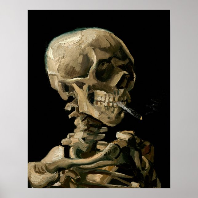 Vincent van Gogh - Skull with Burning Cigarette Poster (Front)