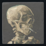 Vincent van Gogh - Skull with Burning Cigarette Stone Coaster<br><div class="desc">Head of a Skeleton with a Burning Cigarette / Skull with Burning Cigarette / Crane de squelette fumant une cigarette - Vincent van Gogh,  1885</div>