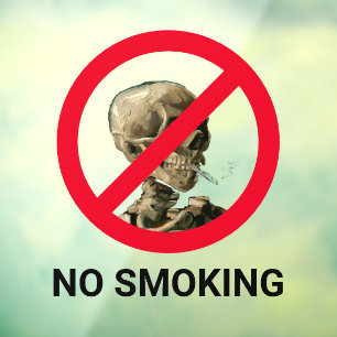 Vincent van Gogh - Skull with Burning Cigarette Window Cling