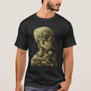 Vincent Van Gogh Skull With Cigarette Skeleton ant T-Shirt