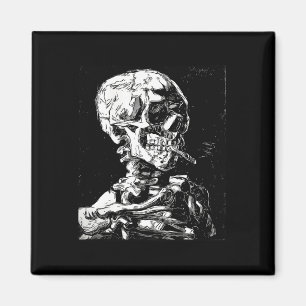 Vincent Van Gogh Skull With Cigarette Skeleton Hal Magnet