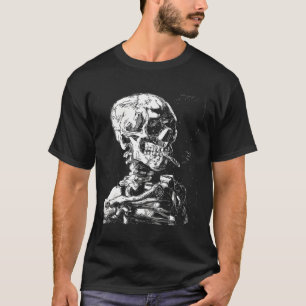 Vincent Van Gogh Skull With Cigarette Skeleton Hal T-Shirt