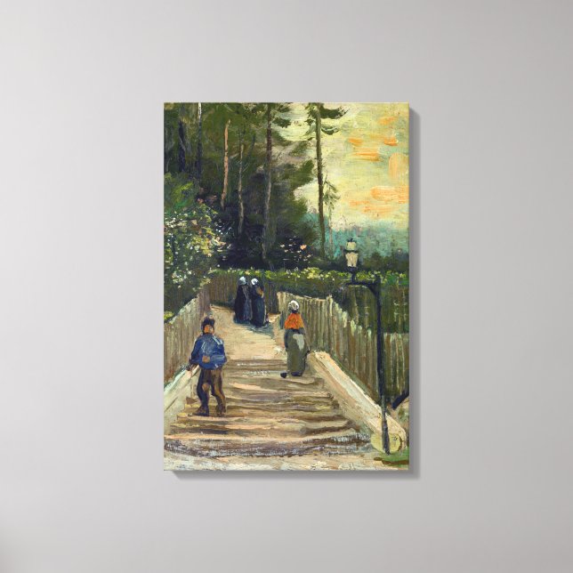 Vincent van Gogh - Sloping Path in Montmartre Canvas Print (Front)