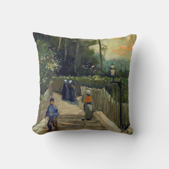 Vincent van Gogh - Sloping Path in Montmartre Cushion (Front)