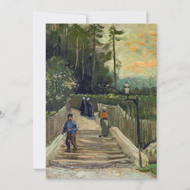 Vincent van Gogh - Sloping Path in Montmartre Invitation (Front)