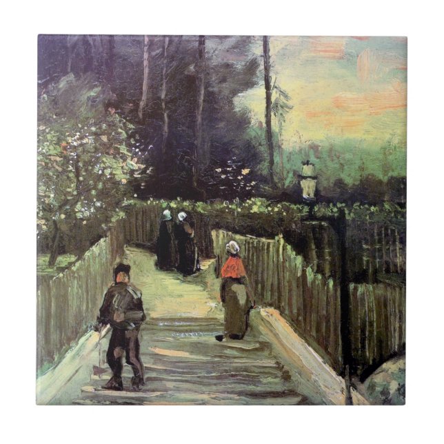 Vincent Van Gogh - Sloping Path In Montmartre Tile (Front)