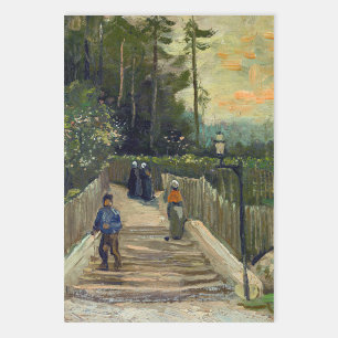 Vincent van Gogh - Sloping Path in Montmartre Wrapping Paper Sheet