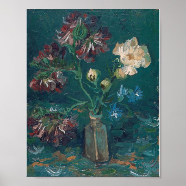 Vincent Van Gogh - Small Bottle with Peonies Poster (Front)