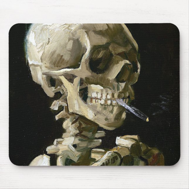 Vincent van Gogh Smoking Skeleton Mouse Mat (Front)