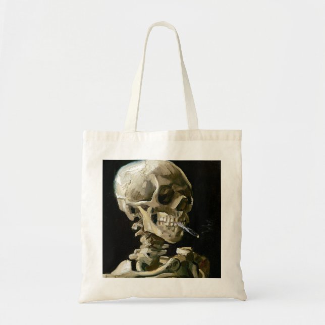 Vincent van Gogh Smoking Skeleton Tote Bag (Front)