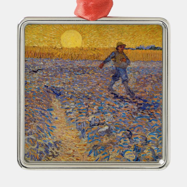 Vincent van Gogh - Sower with Setting Sun Metal Tree Decoration (Front)