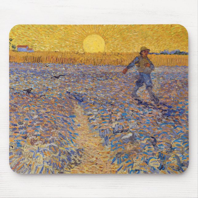 Vincent van Gogh - Sower with Setting Sun Mouse Mat (Front)
