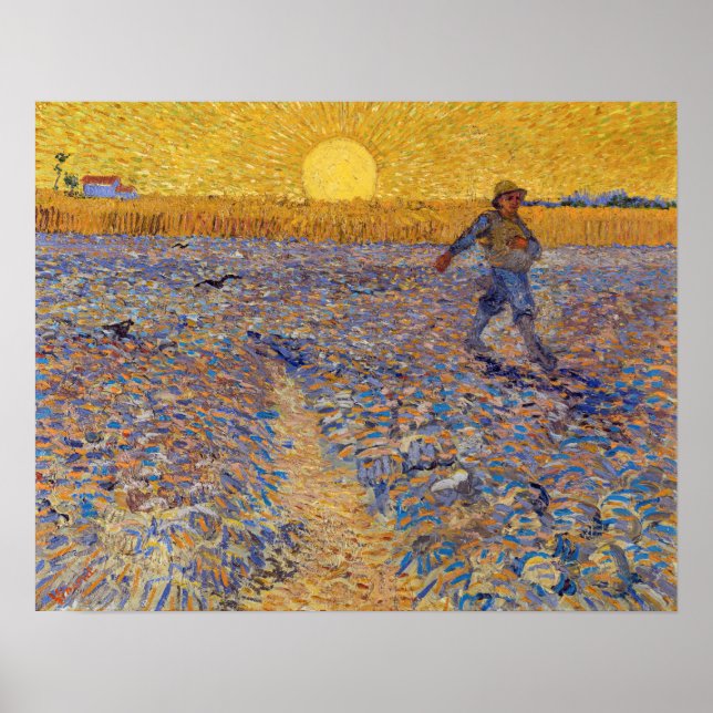 Vincent van Gogh - Sower with Setting Sun Poster (Front)