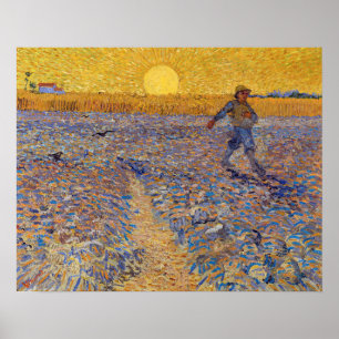 Vincent van Gogh - Sower with Setting Sun Poster