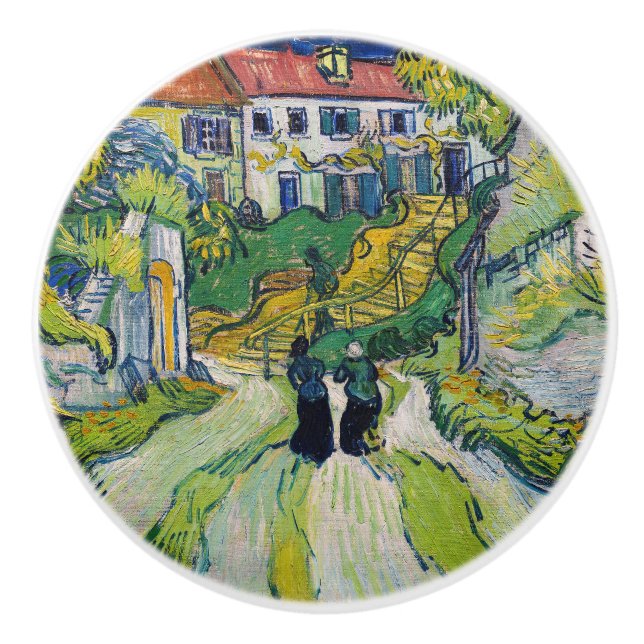 Vincent van Gogh - Stairway at Auvers Ceramic Knob (Front)