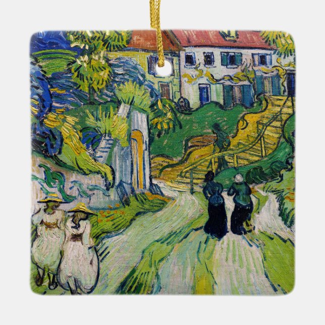 Vincent van Gogh - Stairway at Auvers Ceramic Ornament (Front)