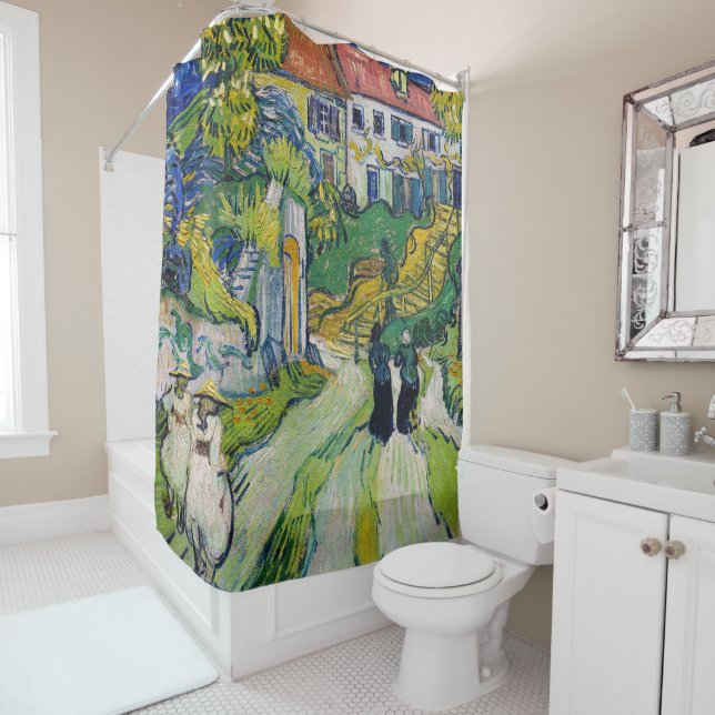 Vincent van Gogh - Stairway at Auvers Shower Curtain (In Situ)