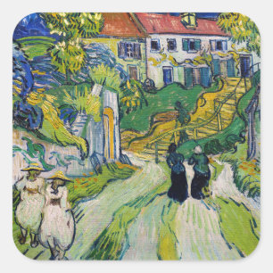 Vincent van Gogh - Stairway at Auvers Square Sticker
