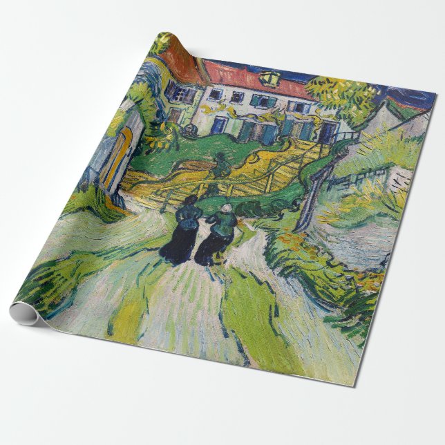 Vincent van Gogh - Stairway at Auvers Wrapping Paper (Unrolled)