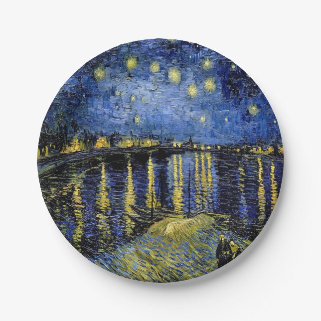 Vincent Van Gogh Starry Night 1888 Paper Plates (Front)