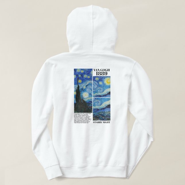Vincent Van Gogh Starry Night 1889 Art  Hoodie (Design Back)