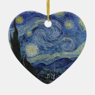 Vincent Van Gogh - Starry Night. Art Painting Ceramic Tree Decoration
