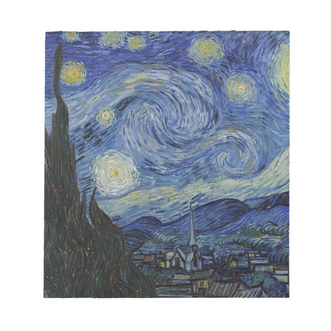 Vincent Van Gogh - Starry Night. Art Painting Notepad (Front)