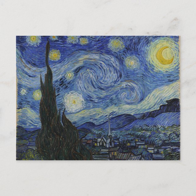 Vincent Van Gogh - Starry Night. Art Painting Postcard (Front)