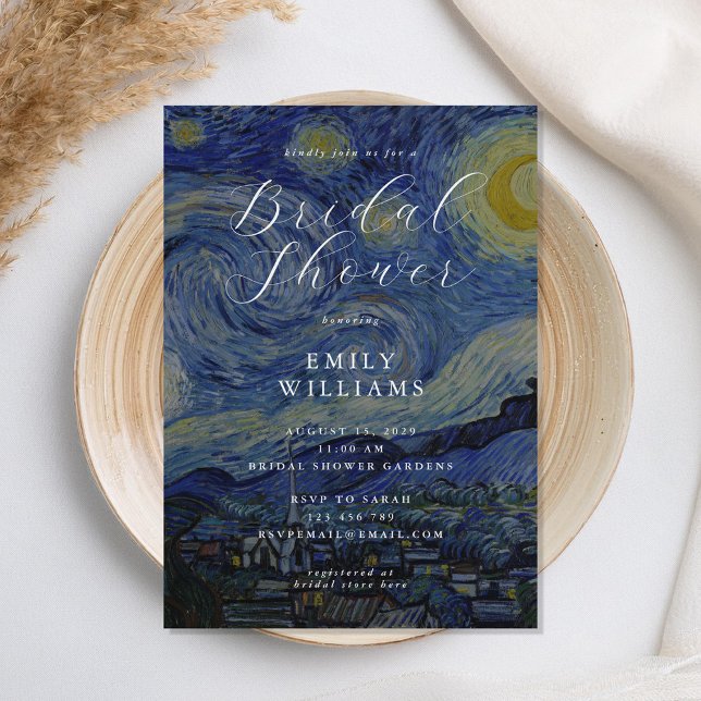 Vincent Van Gogh Starry Night Bridal Shower Invitation (Creator Uploaded)