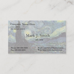 Vincent van Gogh, Starry Night Business Card