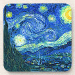 vincent van gogh starry night coaster<br><div class="desc">Van Gogh's famous painting,  "The Starry Night." Painted during his stay at the Saint Remy asylum in the 1880's,  van Gogh depicted the rolling hills and cypress trees he saw from his window.  Digitally enhanced by PixDezines.  Copyright © 2008-2016 PixDezines.com™ and PixDezines™ on zazzle.com. All rights reserved.</div>