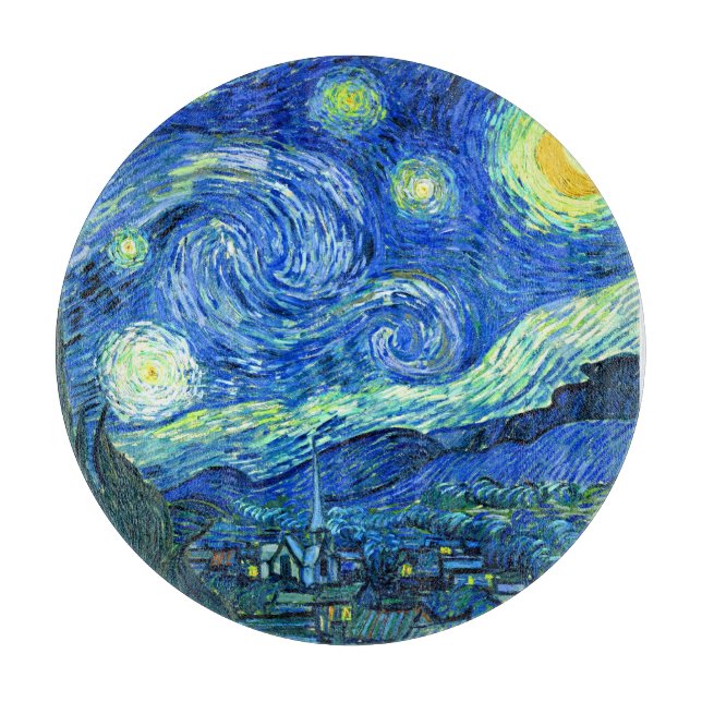 vincent van gogh starry night cutting board (Front)