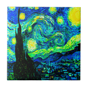 Vincent Van Gogh Starry Night Enhanced Tile