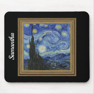 Vincent Van Gogh  Starry Night Framed Personalised Mouse Mat