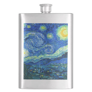 vincent van gogh starry night hip flask