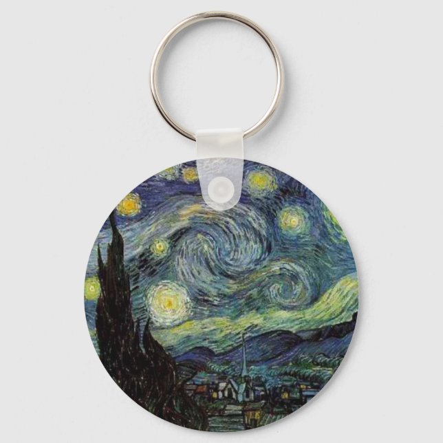 Vincent van Gogh - Starry Night Key Ring (Front)