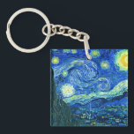 vincent van gogh starry night key ring<br><div class="desc">Van Gogh's famous painting,  "The Starry Night." Painted during his stay at the Saint Remy asylum in the 1880's,  van Gogh depicted the rolling hills and cypress trees he saw from his window.  Digitally enhanced by PixDezines.  Copyright © 2008-2016 PixDezines.com™ and PixDezines™ on zazzle.com. All rights reserved.</div>