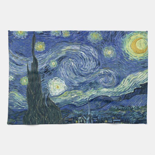 Vincent Van Gogh Starry Night Kitchen Towel (Horizontal)