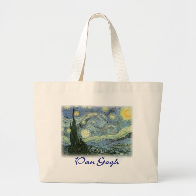Vincent Van Gogh - Starry Night Large Tote Bag (Front)