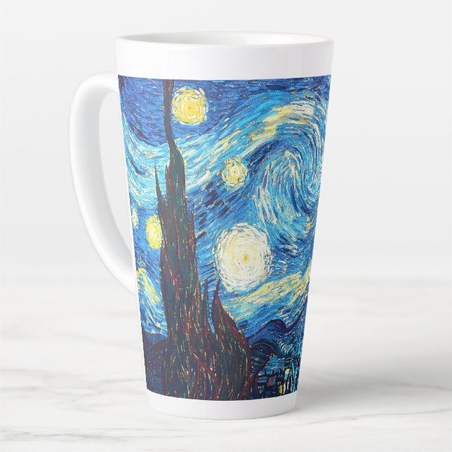 Vincent van Gogh - Starry Night Latte Mug (Left Angle)