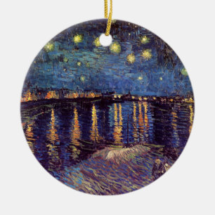 Vincent Van Gogh - Starry Night on Rhone Ceramic Tree Decoration