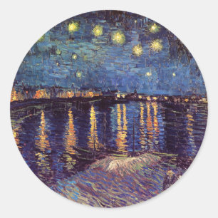 Vincent Van Gogh - Starry Night on Rhone Classic Round Sticker