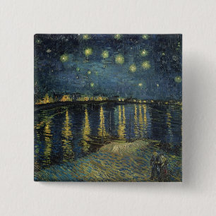 Vincent van Gogh Starry Night Over the Rhone 15 Cm Square Badge