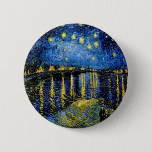 Vincent Van Gogh Starry Night Over The Rhone 1888 6 Cm Round Badge
