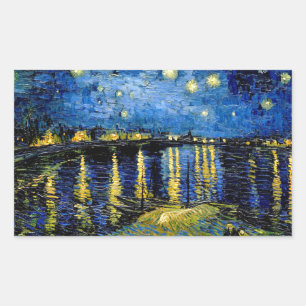 Vincent Van Gogh Starry Night Over the Rhone 1888 Rectangular Sticker