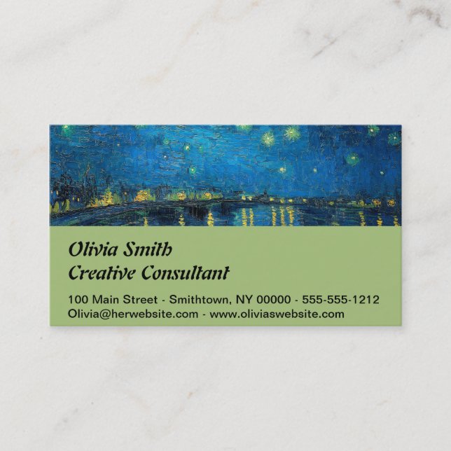 Vincent Van Gogh Starry Night Over the Rhone Business Card (Front)
